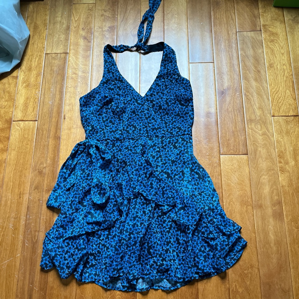 Blue Floral Mini Dress